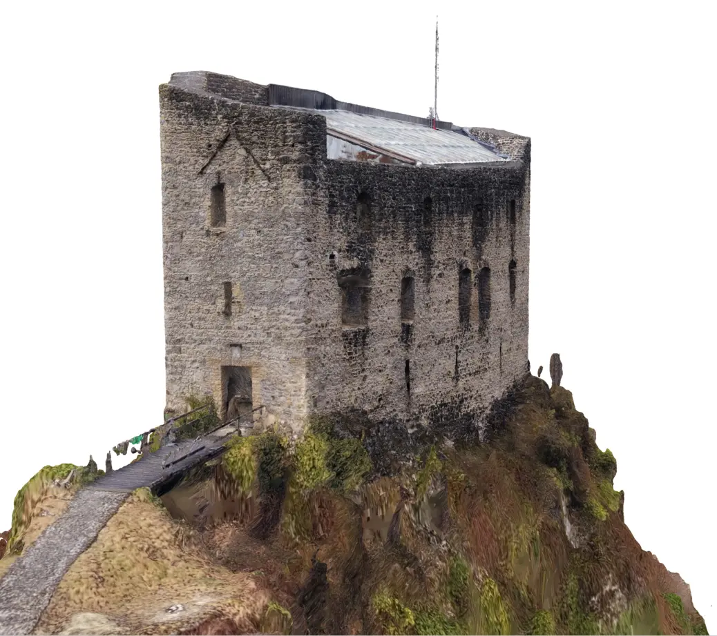 3D-Modell der Ruine Gilgenberg in Zullwil aus Drohnenaufnahmen